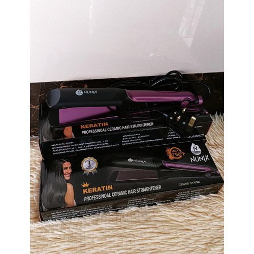 Nunix Nunix, Professional Ceramic Hair Straightener Flat Iron for Smooth, Shiny, Frizz-Free Styling