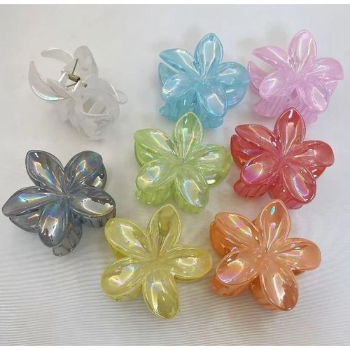 3 pcs Transparent Flower Hairclip