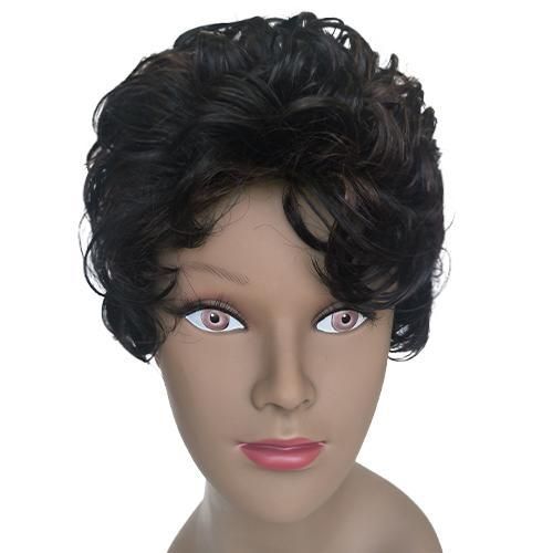 Fashion Idol Human STYLE ICON Nature Pixied Cut Curl Wig Color F1B/33 MOVIE STAR Made-Machine Wig Human Nature Hair Wig For Women