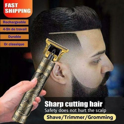 Vintage T9 Dragon Rechargeable Metal Hair Clipper Gold For The PerFECT