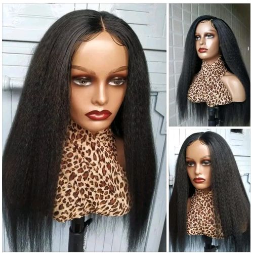Fashion And Style Kinky Closure Semi Human Wig