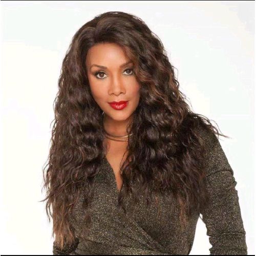 Fbk Lady Dark Brown Curly Long Hair Fashion Synthetic Wigs For Women