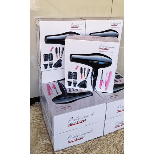 Professional Professional-12Pcs Hair Dryer Set 1200W Salon Blow Dry Styling Tools with Hot Cold Air 2 Speed for Women and Baby Girls Hair Care Accessories Full Kit