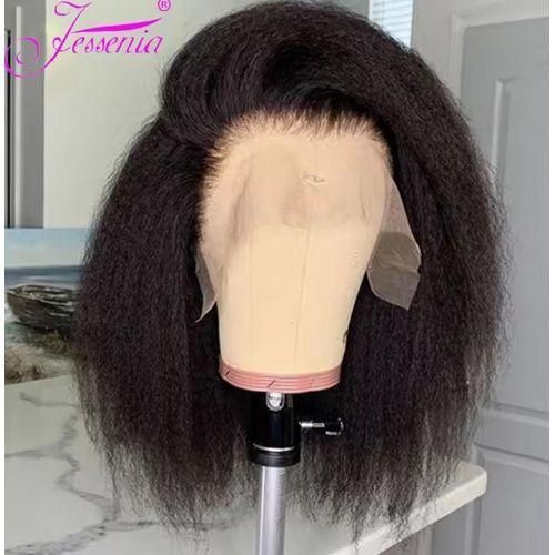 T-part human blend kinky straight wig