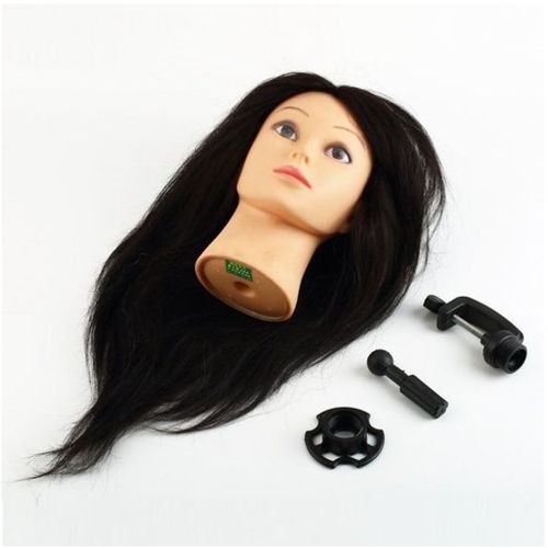 Human Hair Hairdressing Training Head Clamp Salon Mannequin