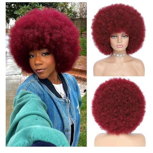 Afro Wig - Maroon