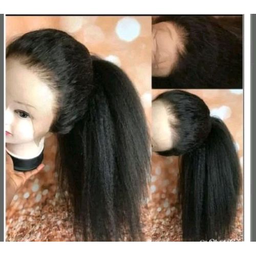 Frontal Kinky Straight Wig - Black
