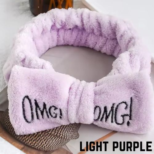 OMG Cute & Comfy Headband -Fleece Fuzzy Women Stretchy Soft for Hair-Light Purple
