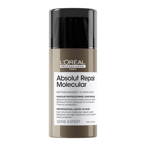 L'Oréal professionnel Paris Absolut Repair Molecular Leave In Mask - Smooths and Strengthens Hair For All Damaged Hair Types, Protects from Heat Damage - 100ml