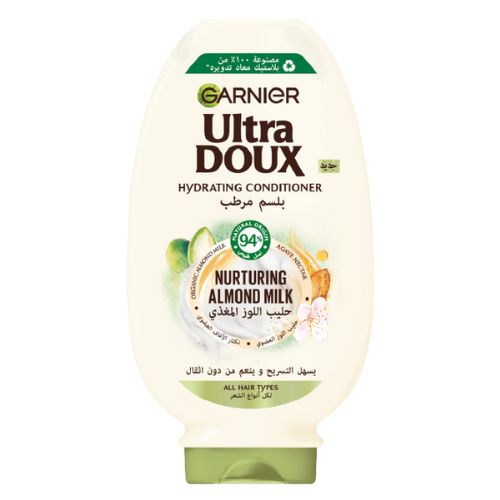 Garnier Ultra Doux Almond Milk Hydrating Conditioner - Detangles, Hydrates & Softens Dehydrated Hair For All HAir Types 360 Ml