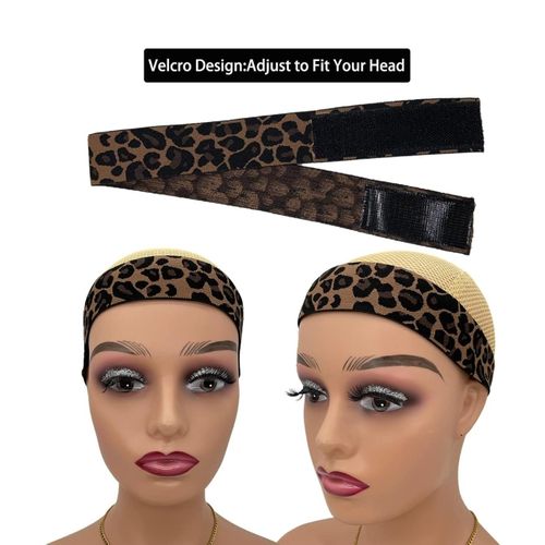 2 Pcs Elastic Bands for Wig, Leopard Lace Melting Band, Wig Band for Melting Lace, Melting Band for Lace Front, Melt Band for Lace Wigs, Edge Wrap to Lay Edges (Leopard, Pack of 2)