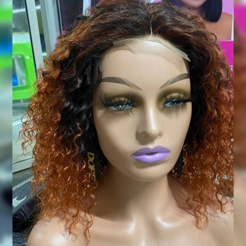 Fashion Classic Curly Semi human closure wig