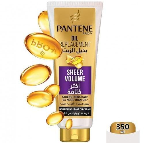 Pantene PRO-V Oil Replacement SHEER VOLUME STRENGTHENS HAIR 2X MORE THAN OIL Nourishing Leave-On Cream-350ml.