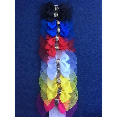 Mesh And Clip On Solid Hair Bow Clips - ... - -