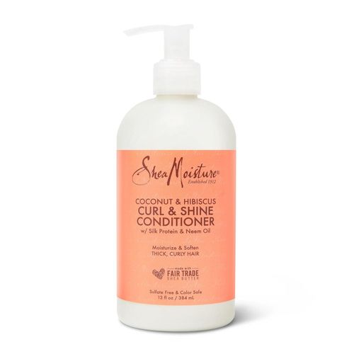 Shea Moisture Curl & Shine Conditioner Coconut & Hibiscus, for Thick, Curly Hair to Moisturize & Soften-384ml (Free Wide Comb)