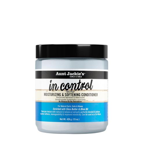 Aunt Jackie'S in control 15oz - "Anti-Poof" Moisturizing & Softening Conditioner, Tame, nourish and deep condition frizzy, hard-to-manage dehydrated, brittle, natural hair