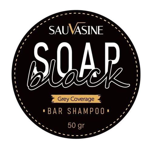 Sauvasine Black Soap Grey Covering Bar Shampoo 50g