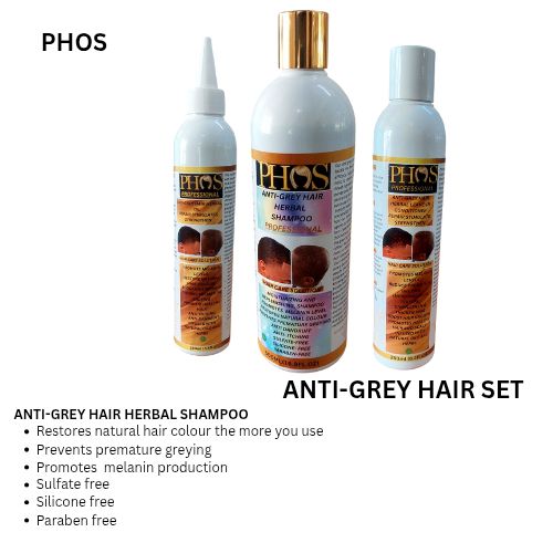 PHOS ANTI-GREY Shampoo, Oil and leave-in Conditioner- For Men