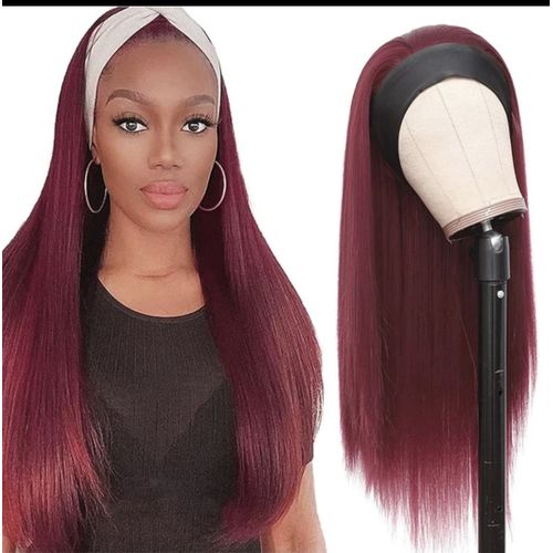 Brazilian Natural Maroon Headband Wig +Free Gift Inside!
