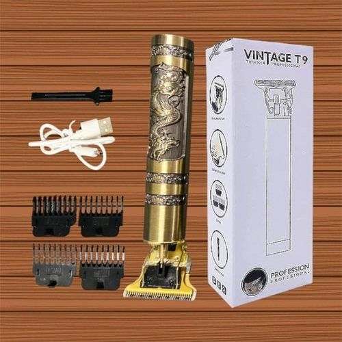 Vintage Titanium Blades Cut Usb Rechargeable T9 Hair Clipper Trimmer Shaver