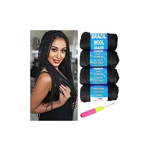 Brazilian Wool Hair For Braid/Box Braids/Jumbo Braiding With Crotchet