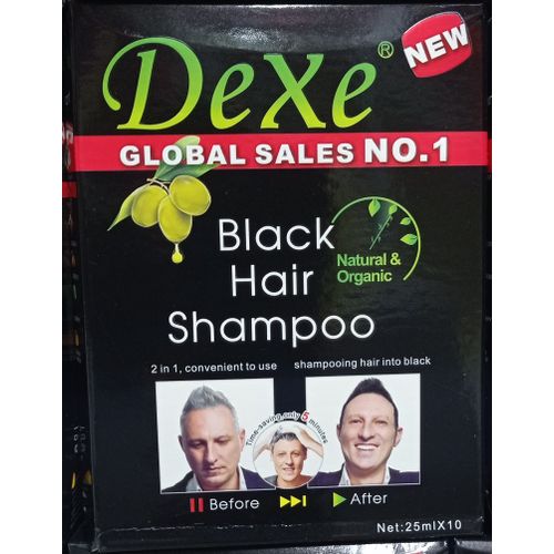 Dexe UNISEX BLACK HAIR SHAMPOO {25ml *10pcs}