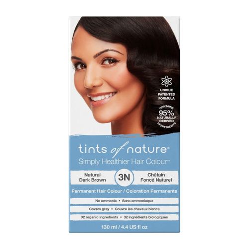 Tints of Nature Natural Dark Brown Permanent Hair Dye, Nourishes Hair and Covers Greys, Ammonia-Free