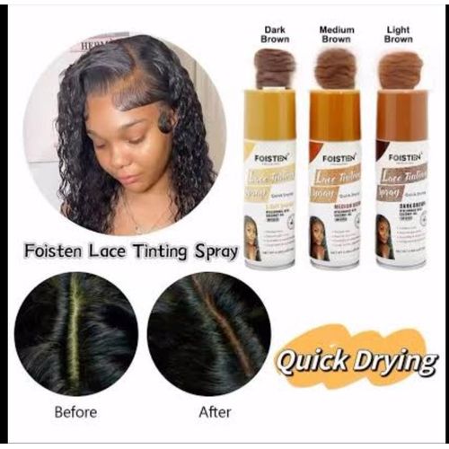 Foisten quick drying Wig Lace tint Spray + FREE Free Lace melting spray