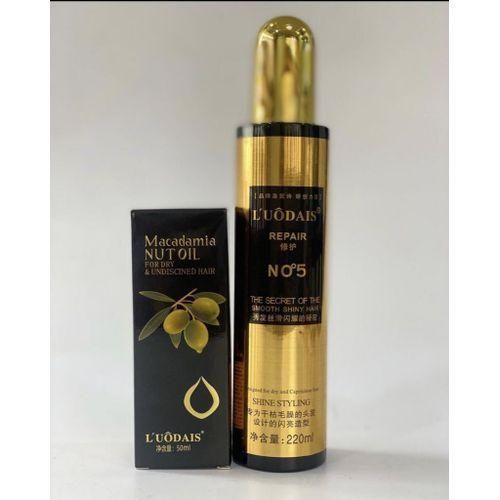 Luodais No.5 Hair Shine,Styling Spray+ Macadamia Nuts Hair Oil.