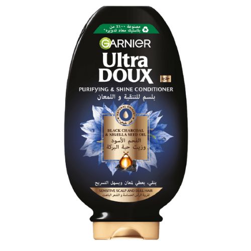 Garnier Ultra Doux Black Charcoal & Nigella Seed Oil Conditioner For Greasy Scalp And Dry Lengths - 360ml