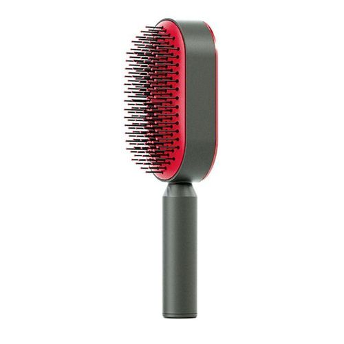 Soft Hair Comb Airflow Massage Comb with Self-cleaning for Anti-static Red