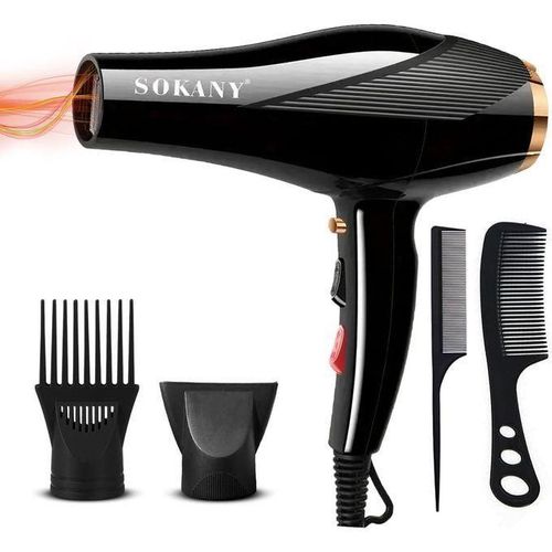Sokany Hair Dryer - Salon-Style Blowouts, Lightweight Design, 2600 Watts For Fast Drying With 4 Heat & 2 Speed Settings For Drying And Styling Flexibility, With Combs