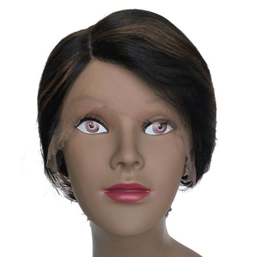 Fashion Idol Human STYLE ICONNature Hair Wig YVETTE Color F1B/30 Black Brown Side Lace Wig Human Nature Hair Wig For Women