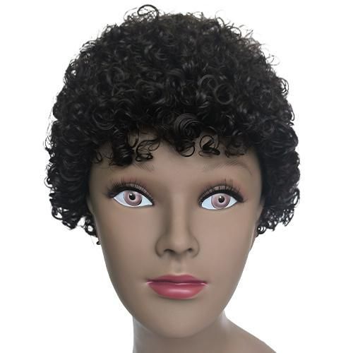 Fashion Idol Human STYLE ICON Nature Afro Kinky Curl Bob Wig Color 2 MARIS Made-Machine Wig Human Nature Hair Wig For Women