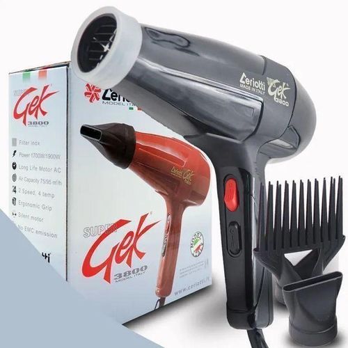 Ceriotti Super GEK 3800 Blow Dry Hair Dryer Turbo Hair Dryer Hair Dryer, Styling Edition, 3 Heat Settings, 2 Speed Settings, Cool Shot Button, 2 Blow Dryer Accessories Included