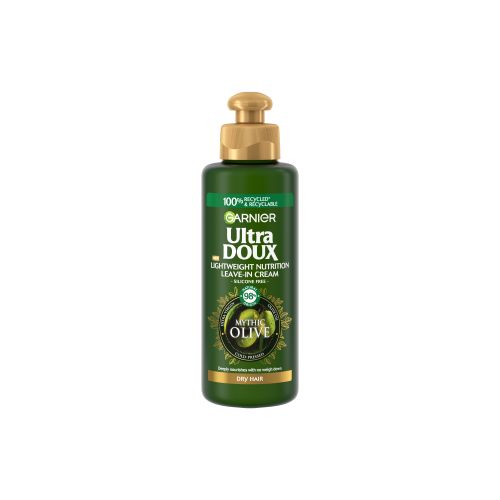 Garnier Ultra Doux Lightweight Nutrition Leave-in Cream With Mythic Olive - Deeply Nourishes With No Weigh Down For Dry Hair 200ml