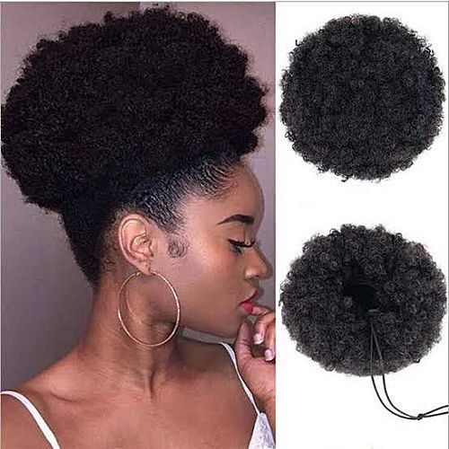 Afro Hair Bun Extension Colour Black Small