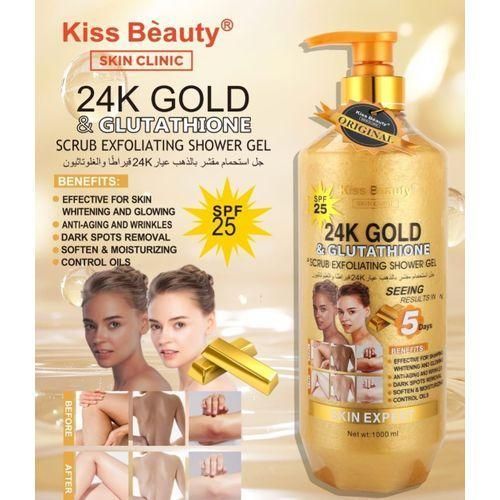 Kiss Beauty 24K Gold Exfoliating Brightening and Moisturizing Shower Gel.