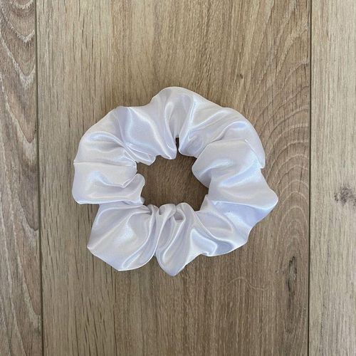 Classic White Satin Scrunchie