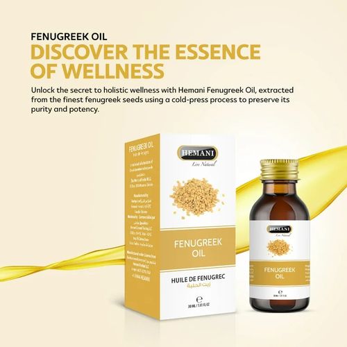 Hemani Fenugreek Oil 100% Pure, Natural and Cold Pressed For Skin & Hair Health-30mL