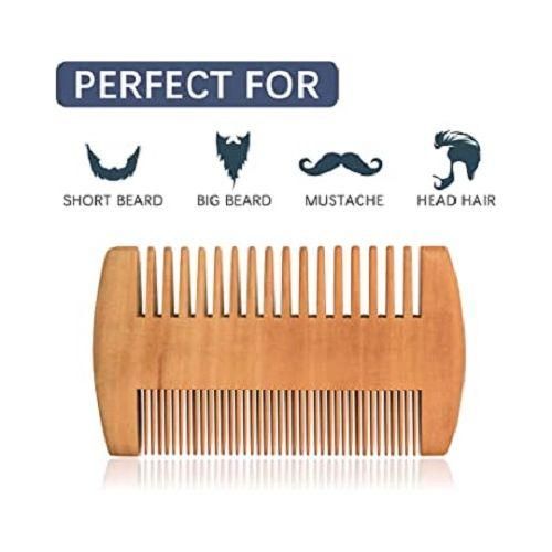 Wooden Beard Comb Fine & Coarse Teeth Pocket Comb