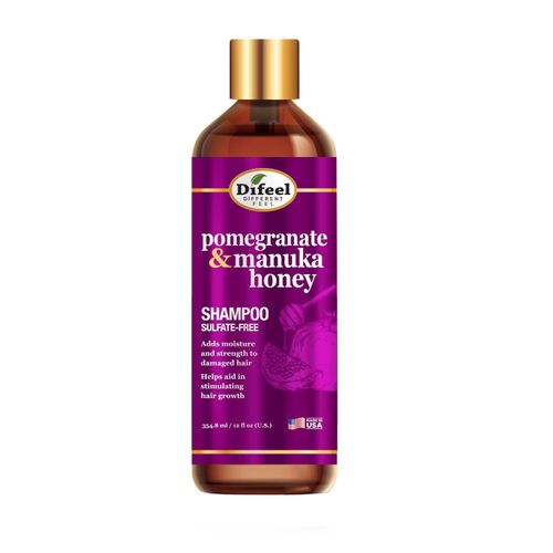 Difeel Pomegranate & Manuka Honey Sulfate-Free Shampoo Strengthens & Moisturizes Damaged Hair