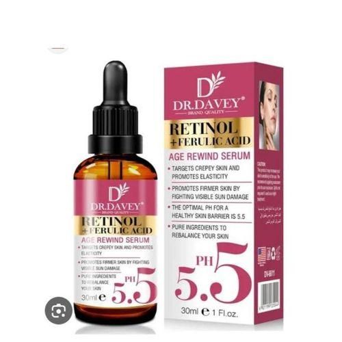 Dr. Davey RETINOL + Ferulic Acid Age Rewind Face Serum. Anti-Aging, Firms, Moisturizes, Removes Wrinkles, Fine Lines, Is Age Deying & Fights Visible sun damage