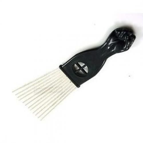 Medium Size Afro Hair Pick-afro Pick Comb-black Metal