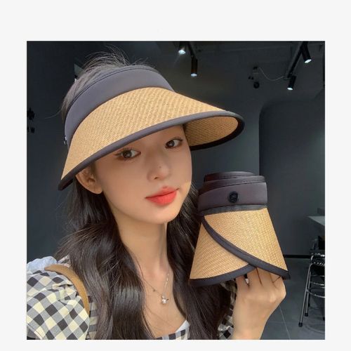 2 PCs Wide brim half cap colourful visor golf cap U.V. protectionhot sun protection plain summer hat for ladies and men beach wear