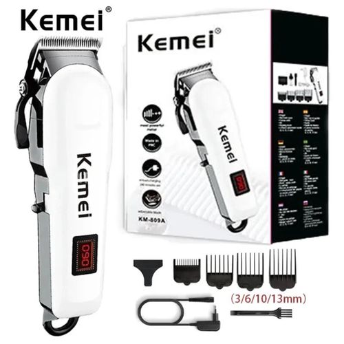 Kemei Cordless Professional Rechargeable Hair Clipper White