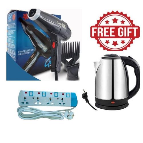 Ceriotti Super gek 3000 hair blowdry plus 2L Electric Kettle + 4 way Power extension