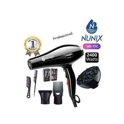 Nunix Professional, Commercial And Personal Use Hair Blow Drier- Blowdry Hair Straightener With Hair And Nail Tools