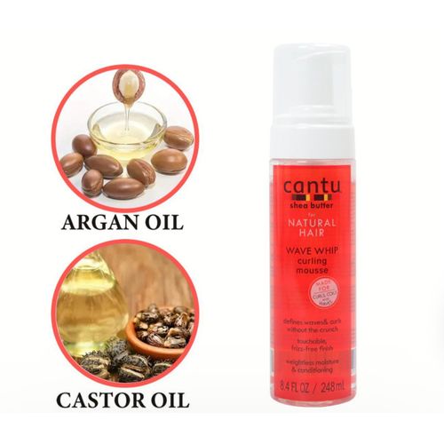 Cantu Whip curling mousse for natural curls waves and coils wrap/set mousse - 248ml