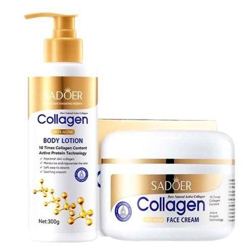 SADOER 2in1 Collagen Hand And Body Lotion And Face Cream For Anti-aging,Moisturizing Skin Care Set.